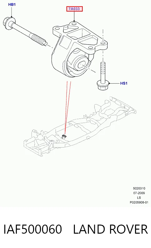Coxim de transmissão (suporte da caixa de mudança) Land Rover Range Rover SPORT II L494
