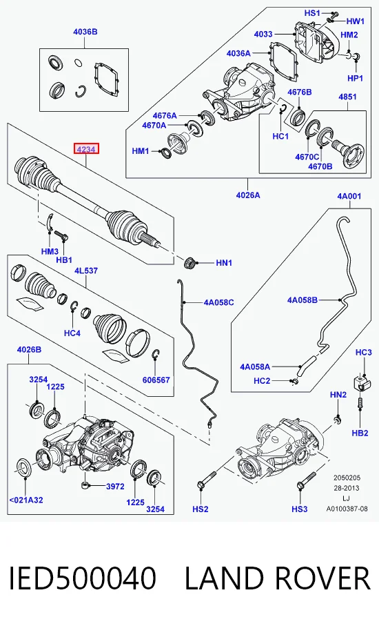  Semieixo traseiro Land Rover Range Rover III SUV (L322) (2002 - 2009) III