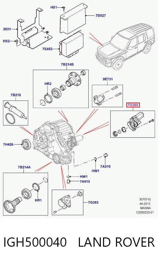 IGH500040 Land Rover Motor de controlo da caixa de transferência