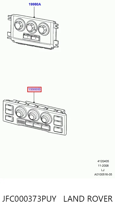 Unidade de controlo dos modos de aquecimento/condicionamento para Land Rover Range Rover III L322
