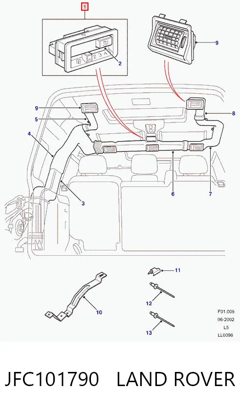 Unidade de controlo dos modos de aquecimento/condicionamento Land Rover Discovery II LJ ,LT ao melhor preço