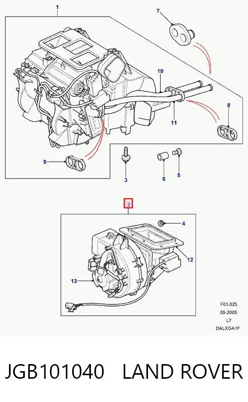  Motor de ventilador de forno (de aquecedor de salão) Land Rover Range Rover II SUV (LP, P38A) (1994 - 2002) II