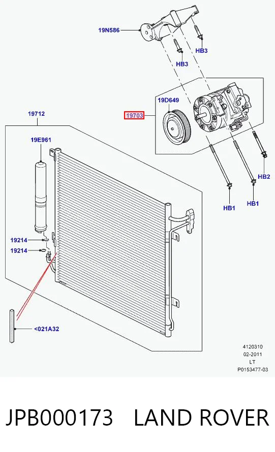 JPB000173 Land Rover Compressor de aparelho de ar condicionado