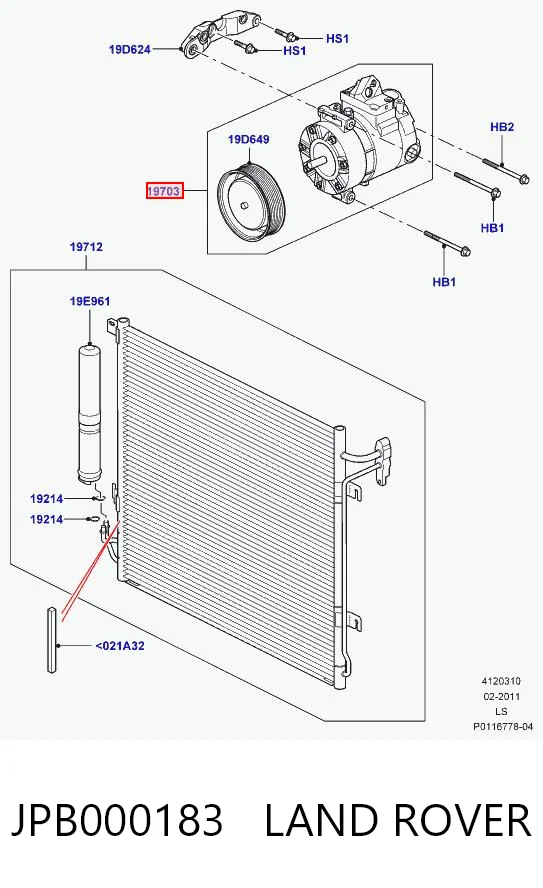 JPB000183 Land Rover Compressor de aparelho de ar condicionado