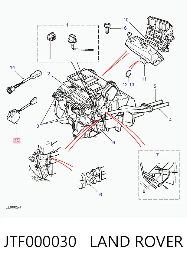 Sensor de temperatura de ar no salão Land Rover Range Rover II LP, P38A ao melhor preço