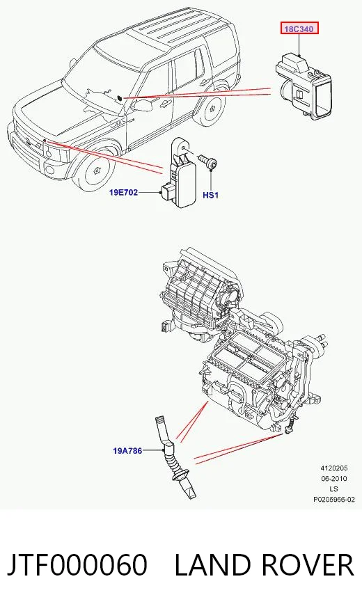 Sensor de temperatura de ar no salão Land Rover Discovery IV L319 ao melhor preço
