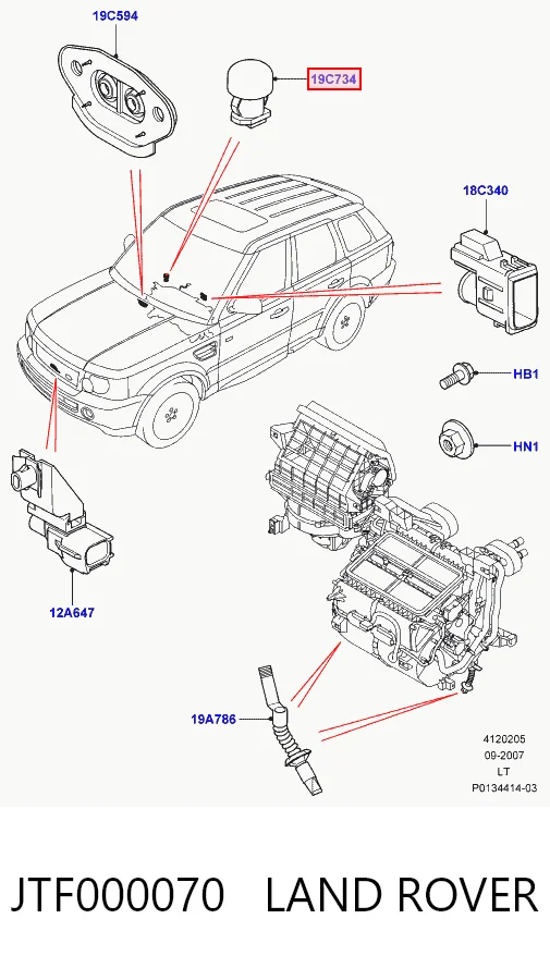 Sensor de temperatura de ar no salão Land Rover Range Rover I L320 ao melhor preço