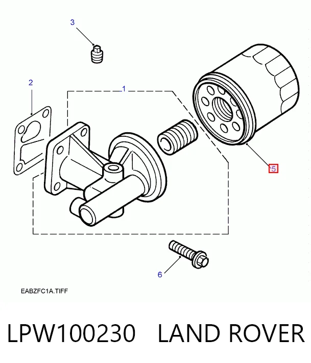 LPW100230 Land Rover Filtro de óleo