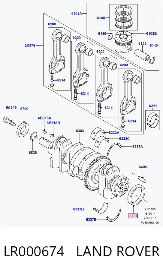 Vedação traseira de cambota de motor para Suzuki Grand Vitara  FT, HT