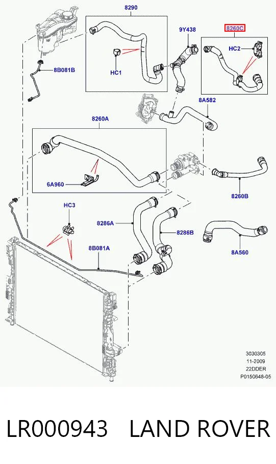 Mangueira (cano derivado) do sistema de esfriamento Land Rover Freelander II L359 ao melhor preço