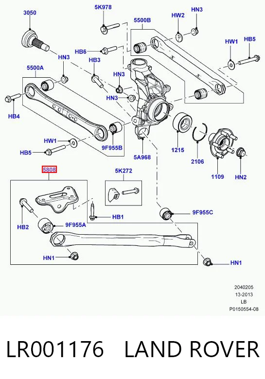 Compre LR001176 Chrysler Braço oscilante (tração) longitudinal inferior esquerdo de suspensão traseira