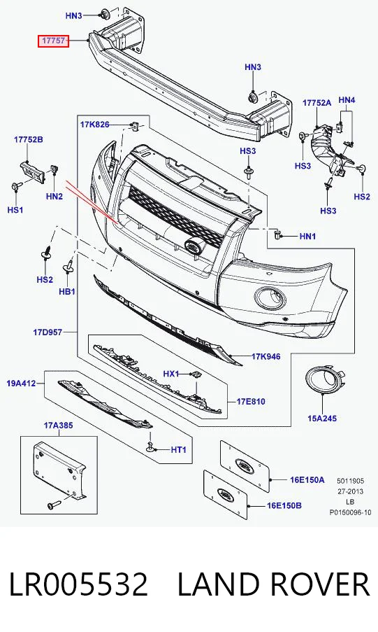 Reforçador do pára-choque dianteiro para Land Rover Freelander II L359