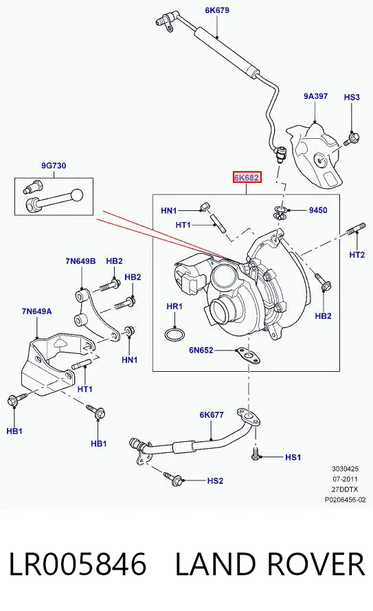 LR005846 Land Rover Turbina