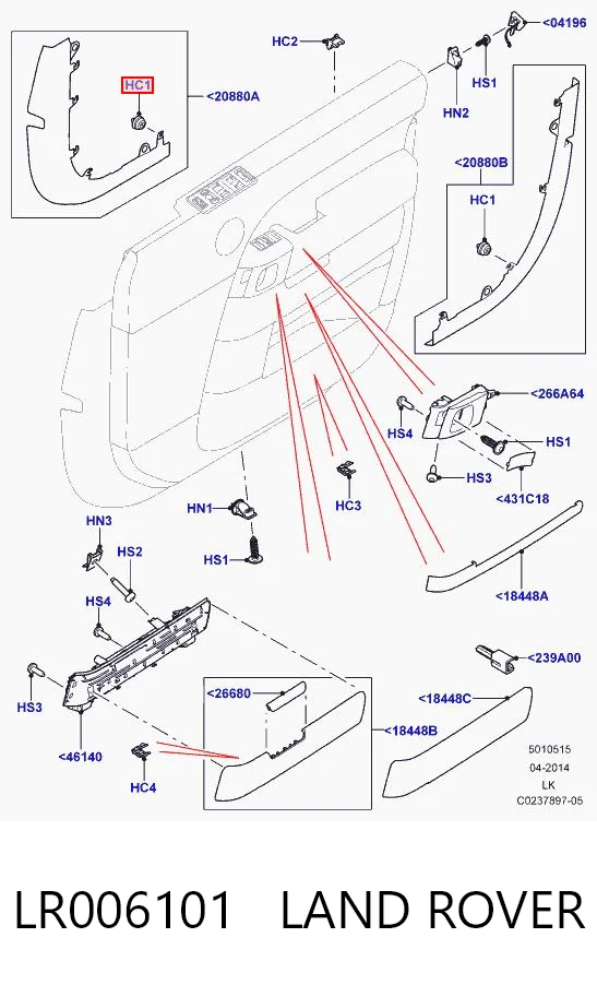 Compre 0051984545 Fiat/Alfa/Lancia Cápsula (prendedor) de fixação de revestimento da porta