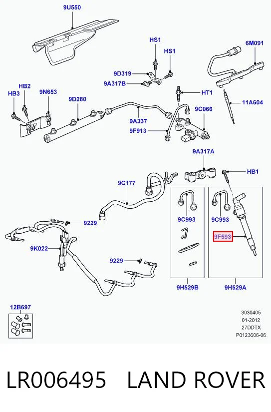 LR006495 Land Rover Injetor de injeção de combustível