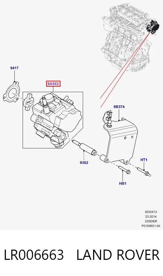LR006663 Land Rover Bomba de combustível de pressão alta