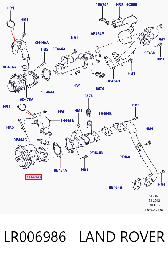 Compre Válvula EGR de recirculação dos gases Land Rover Range Rover 3