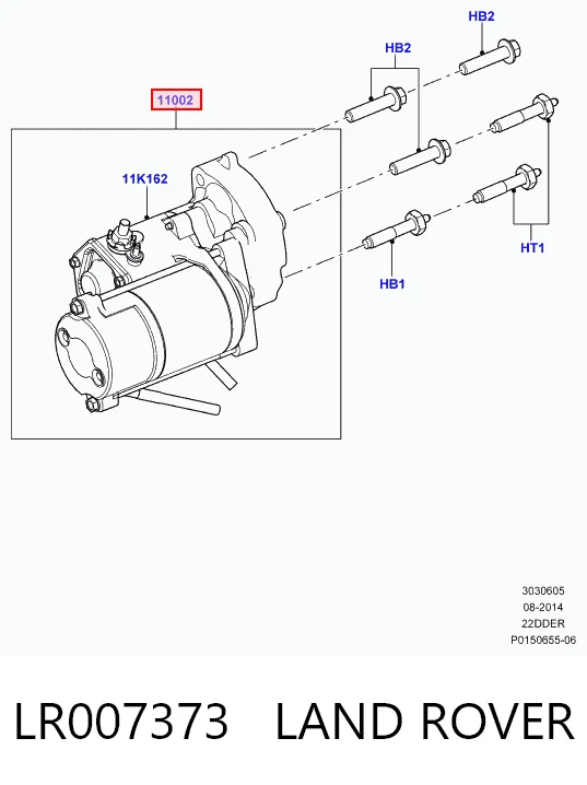 LR007373 Land Rover Motor de arranco