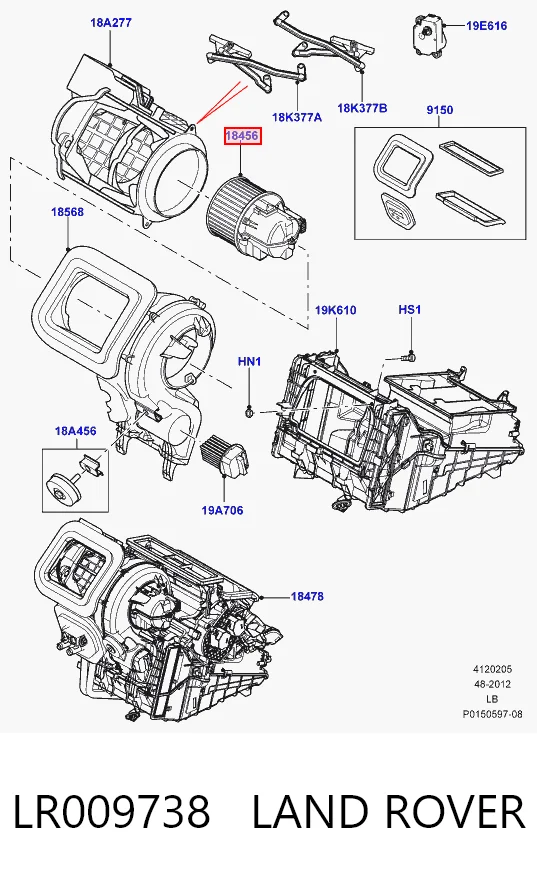 Motor de ventilador de forno (de aquecedor de salão) para Land Rover Freelander II L359
