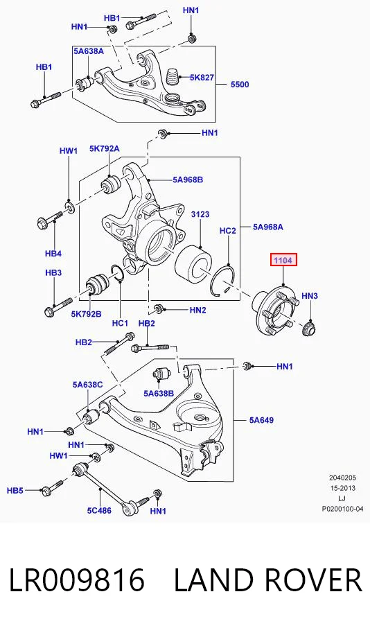 Cubo traseiro para Land Rover Range Rover L322