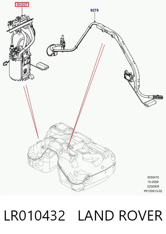 LR010432 Land Rover Módulo de bomba de combustível com sensor do nível de combustível