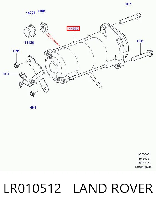 LR010512 Land Rover Motor de arranco