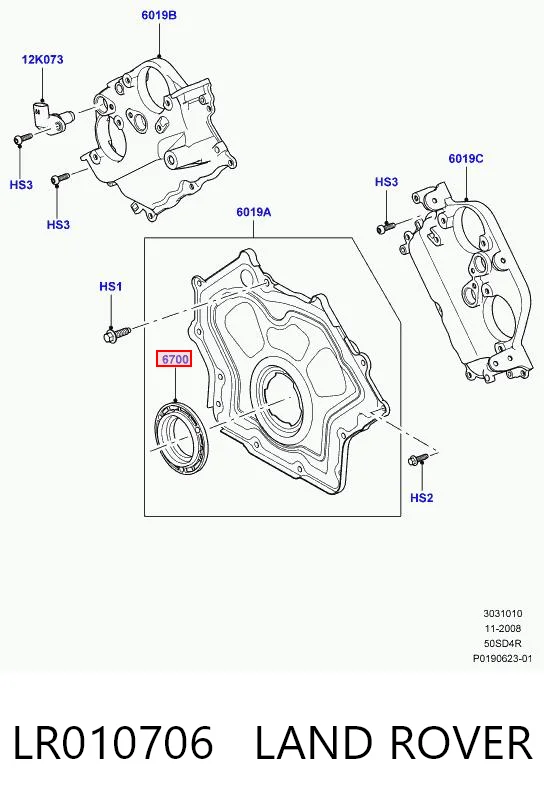 LR010706 Land Rover Vedação dianteira de cambota de motor