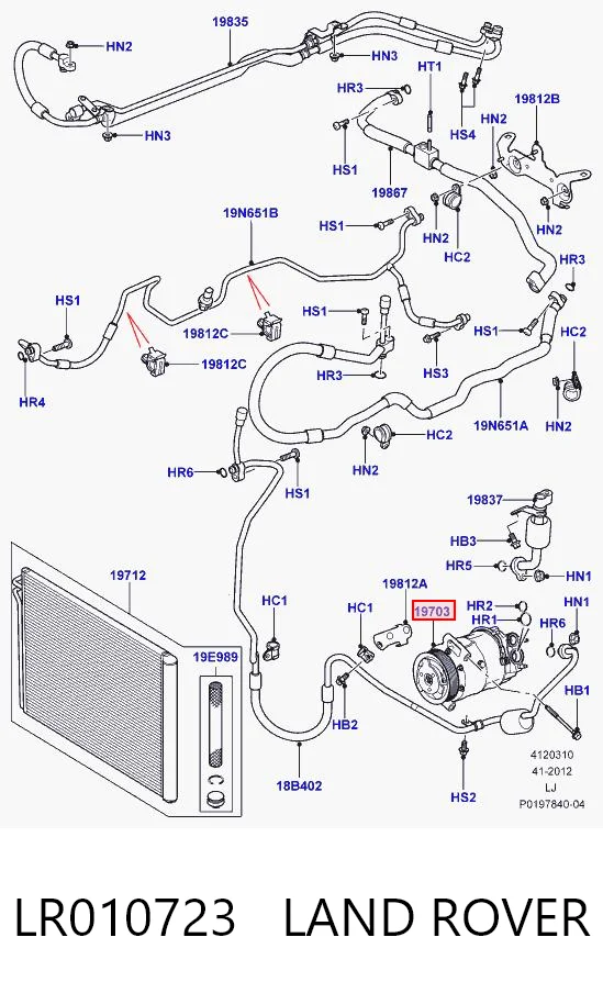 LR010723 Land Rover Compressor de aparelho de ar condicionado