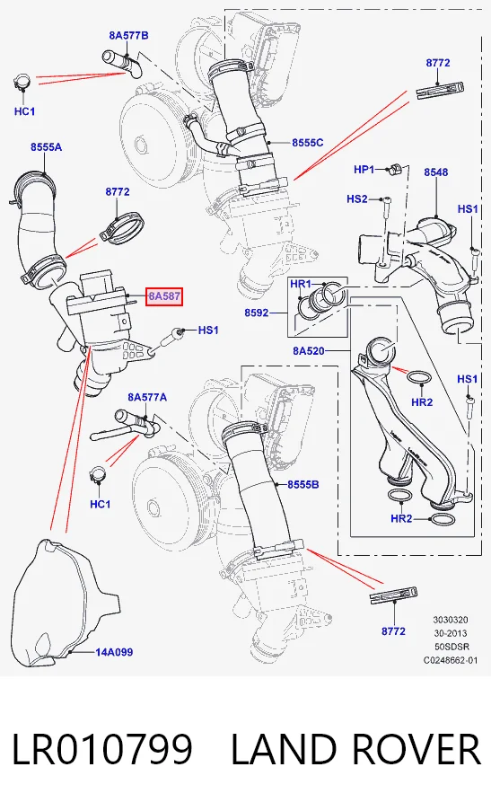 Caixa do termostato para Land Rover Range Rover III L322