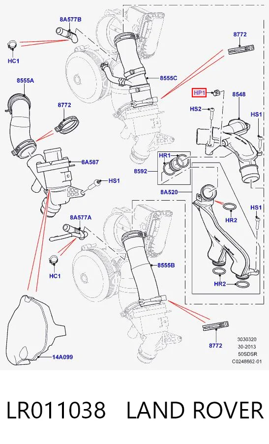 LR011038 Land Rover Válvula de eliminação de ar do sistema de esfriamento