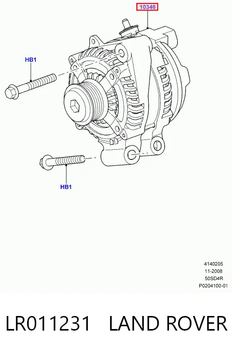 LR011231 Land Rover Gerador