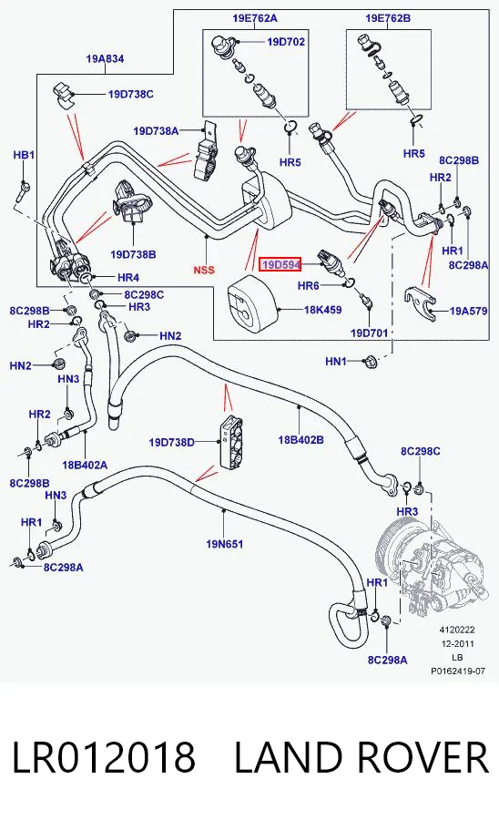 Sensor de pressão absoluta de aparelho de ar condicionado para Land Rover Freelander II L359