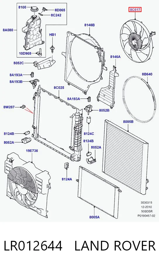 Ventilador elétrico de esfriamento montado (motor + roda de aletas) Polcar SV8006S