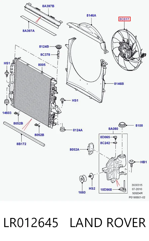 Ventilador elétrico de esfriamento montado (motor + roda de aletas) Land Rover Range Rover preço, a partir de 360,27 USD
