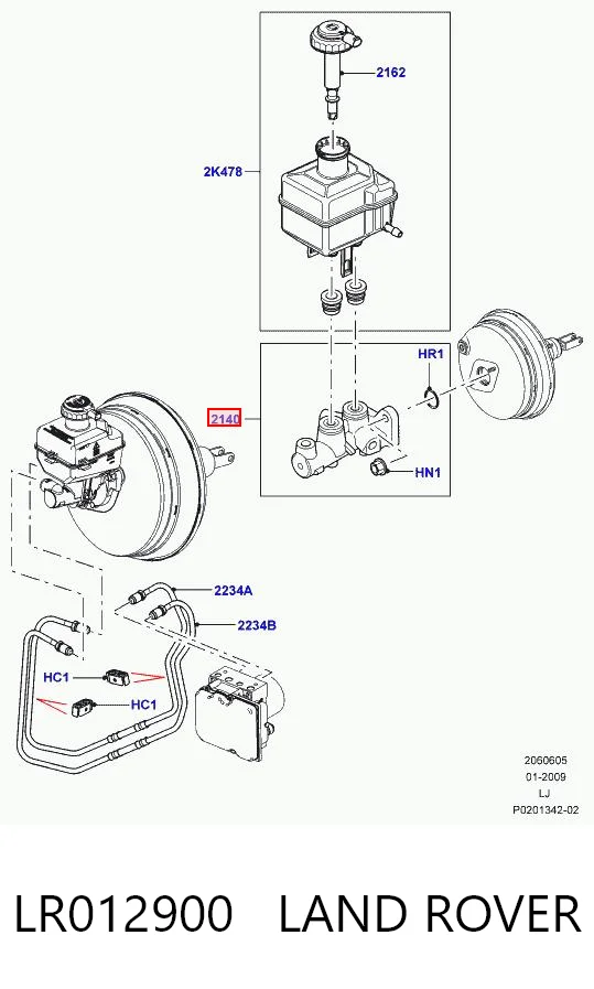 Cilindro mestre do freio para Land Rover Range Rover L322