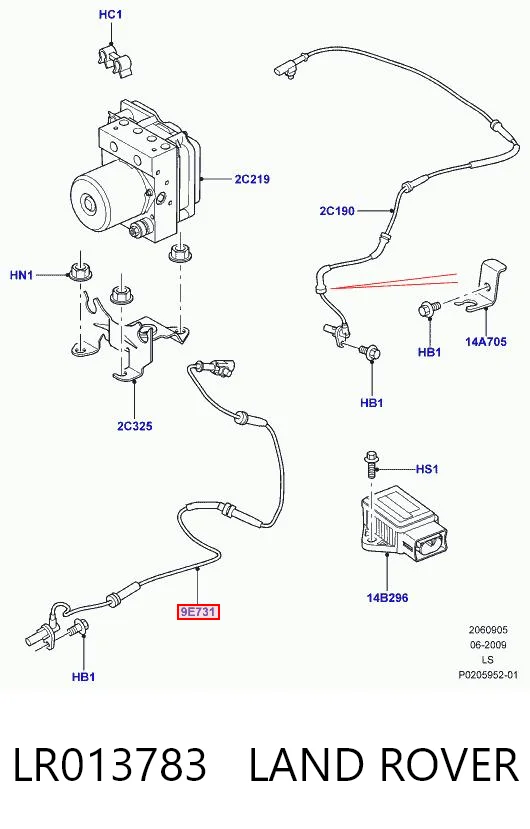Sensor dianteiro de ABS Land Rover Discovery IV L319