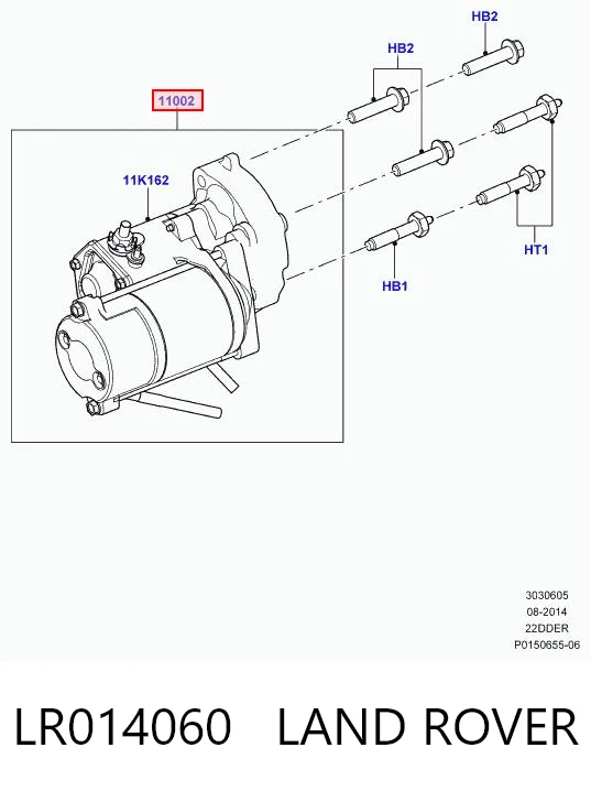 LR014060 Land Rover Motor de arranco