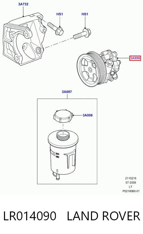 LR014090 Land Rover Bomba da Direção hidrâulica assistida