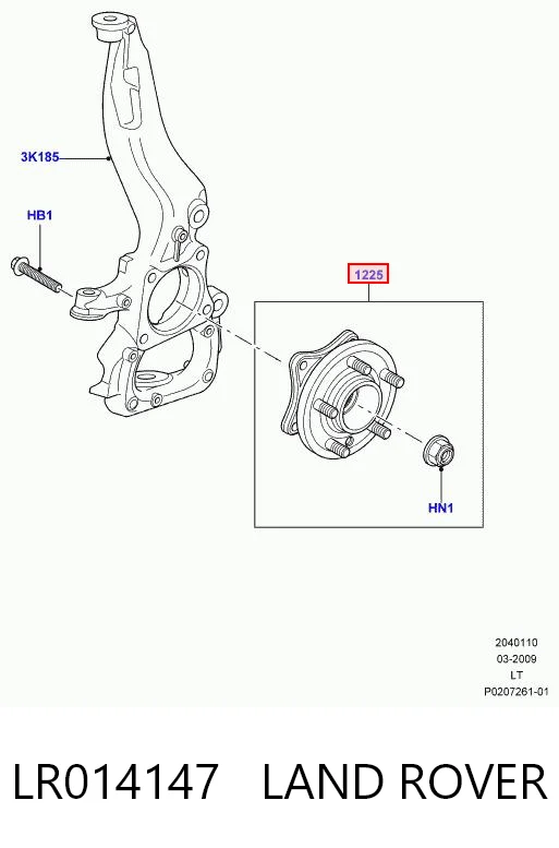 LR014147 Land Rover Cubo dianteiro