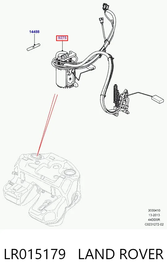 LR015179 Land Rover Módulo de bomba de combustível com sensor do nível de combustível