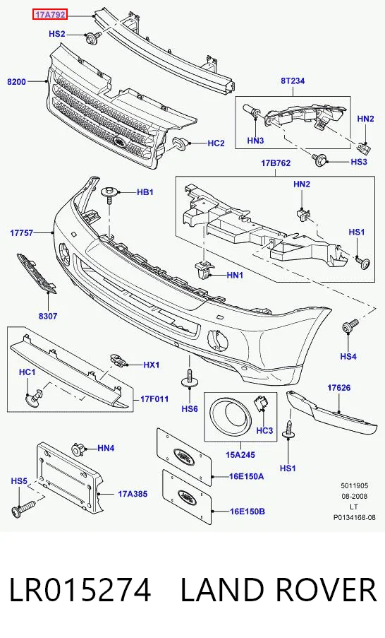 Reforçador do pára-choque dianteiro Land Rover Range Rover SPORT I L320