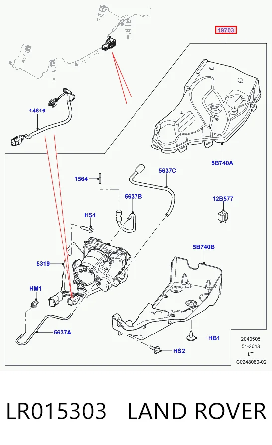 LR015303 Land Rover Compressor de bombeio pneumático (de amortecedores)