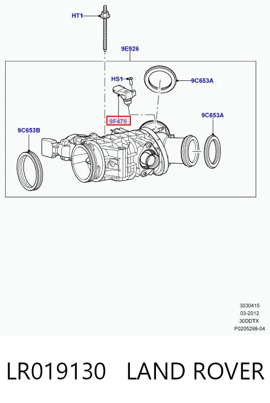LR019130 Land Rover Sensor de pressão no coletor de admissão, MAP