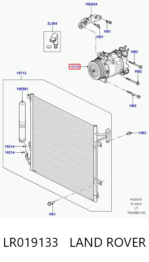 LR019133 Land Rover Compressor de aparelho de ar condicionado