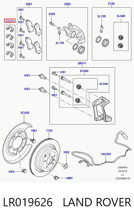 Sapatas do freio traseiras de disco Hyundai/Kia LR032377