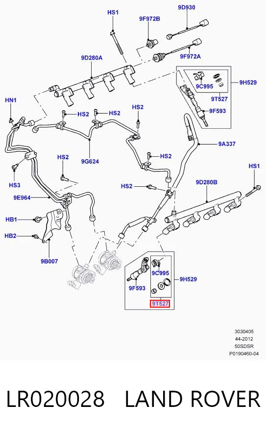 LR020028 Land Rover Kit de reparação do injetor