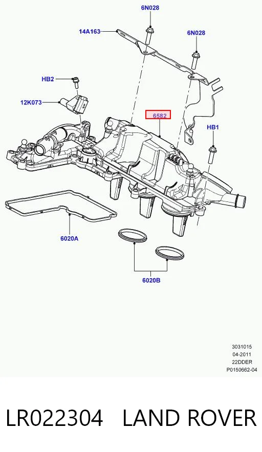LR022304 Land Rover Tampa de válvulas