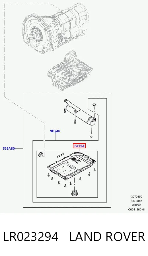 LR023294 Land Rover Cárter da Caixa Automática de Mudança