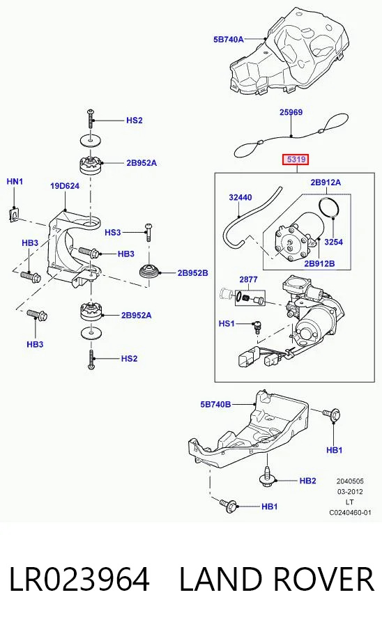 LR023964 Land Rover Compressor de bombeio pneumático (de amortecedores)