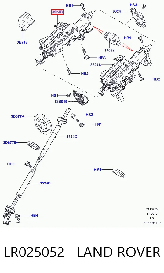 Coluna da direção para Land Rover Discovery IV L319